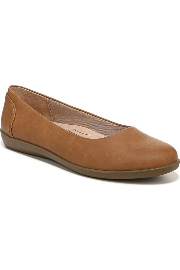 Womens Nonchalant Faux Leather Slip On Ballet Flats