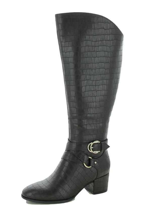 Womens Oakley Wide Calf Block Heel Knee-High Boots