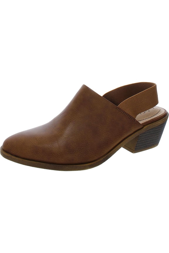 Womens Pasadena Faux Leather Block Heels Ankle Strap