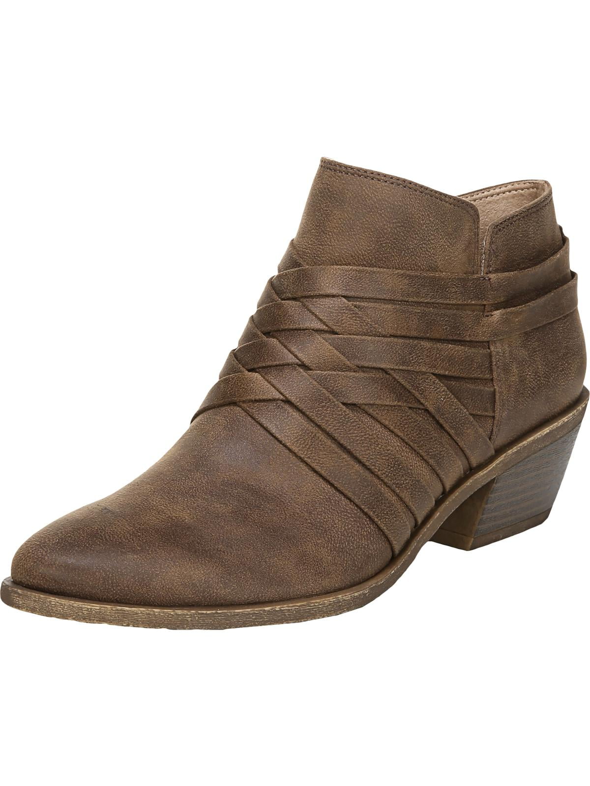 LifeStride Womens Prairie Faux Leather Zipper Ankle Boots