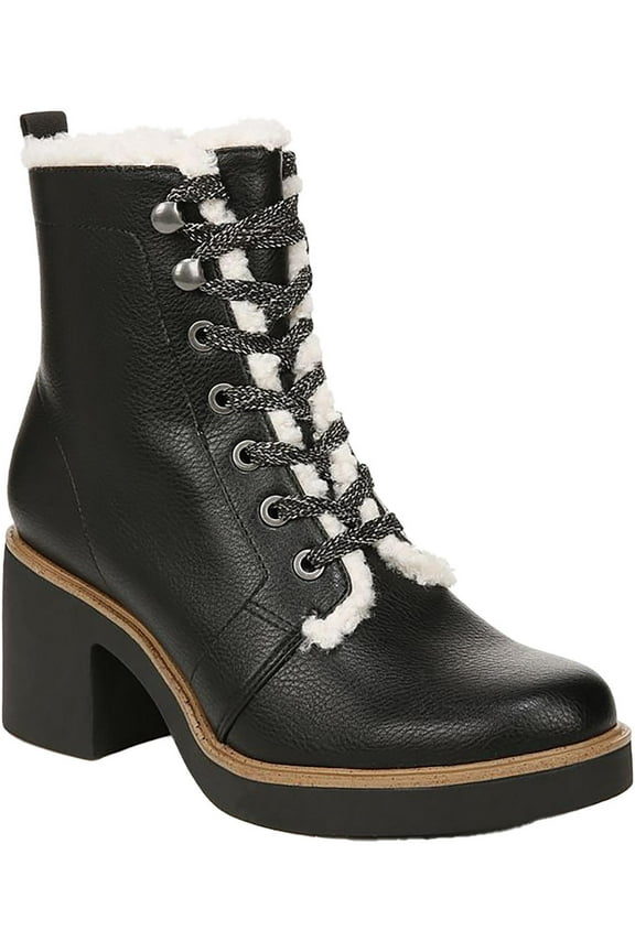 Womens RHODES COZY Faux Leather Round toe Ankle Boots