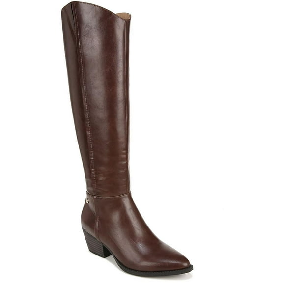 LifeStride Womens Reese Faux Leather Wide Calf Knee-High Boots