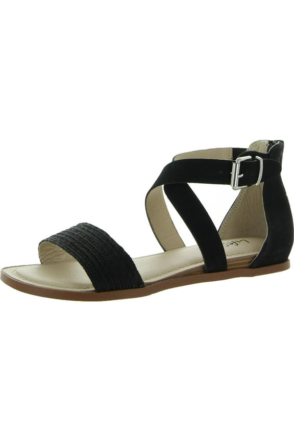 Womens Riley Snake Print Metallic Flat Sandals