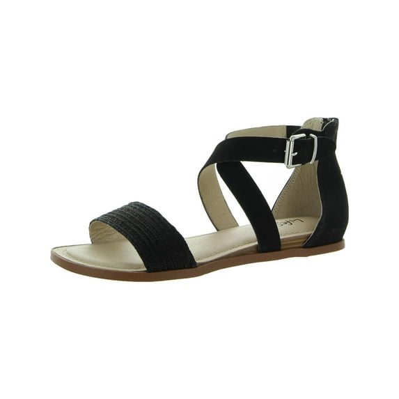 LifeStride Womens Riley Snake Print Metallic Flat Sandals