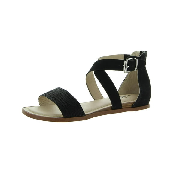 LifeStride Womens Riley Woven Metallic Flat Sandals