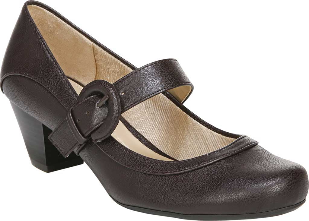 LifeStride Womens Rozz Buckle Strap Mary Jane Heels