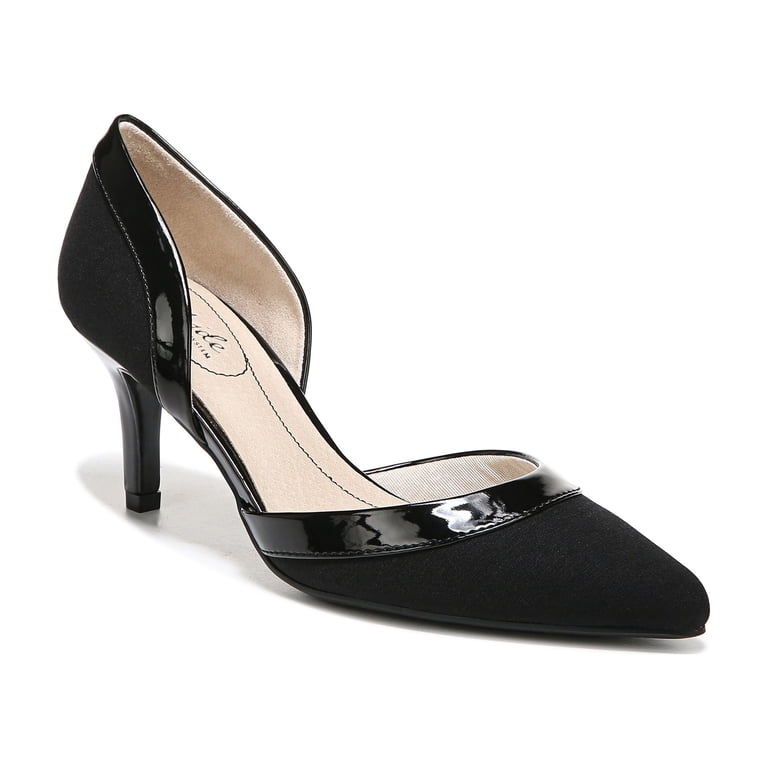 LifeStride Women's Social Scene Pump - Satin Slingback Heels With Sparkle Bow, 2.75 Inch Heel, Built-in Stretch For Comfort