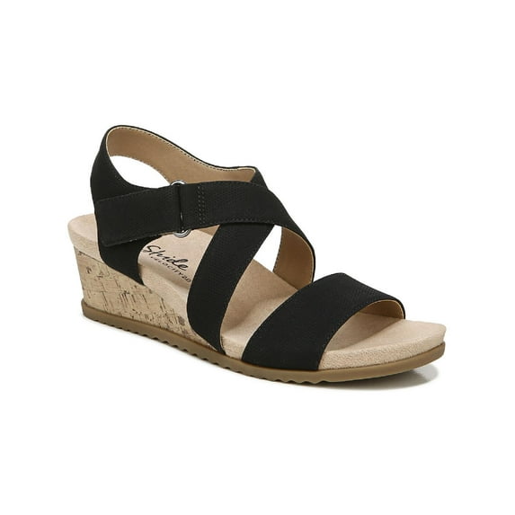 LifeStride Womens Sincere Embossed Faux Leather Heel Sandals