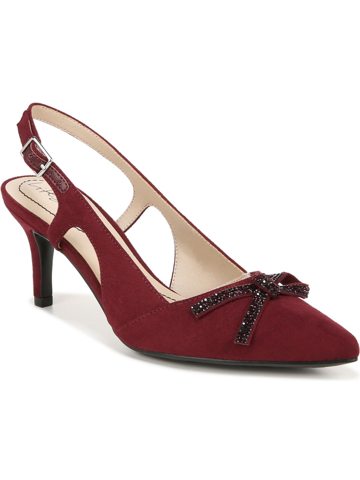 LifeStride Womens Social Scene Almond Toe Ankle Strap Slingback Heels Walmart