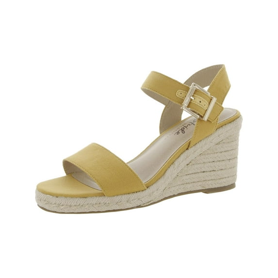 LifeStride Womens Tango 2 Faux Leather Floral Wedge Sandals