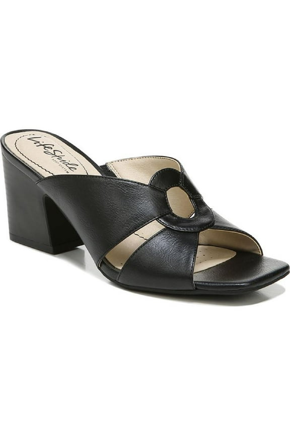 Womens Thrill Square Toe Slip On Block Heels