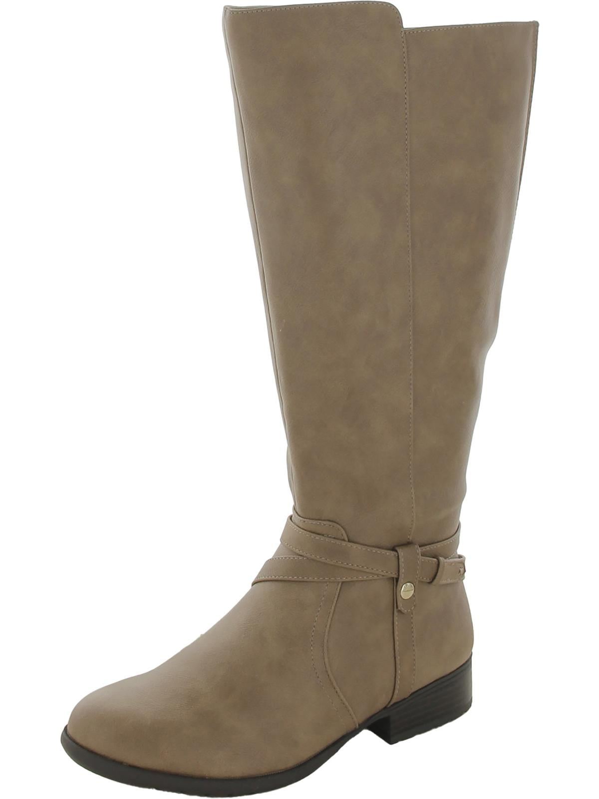 Style & Co Women's Jomaris Leather Wide Calf Riding Boots Black Size 11 M