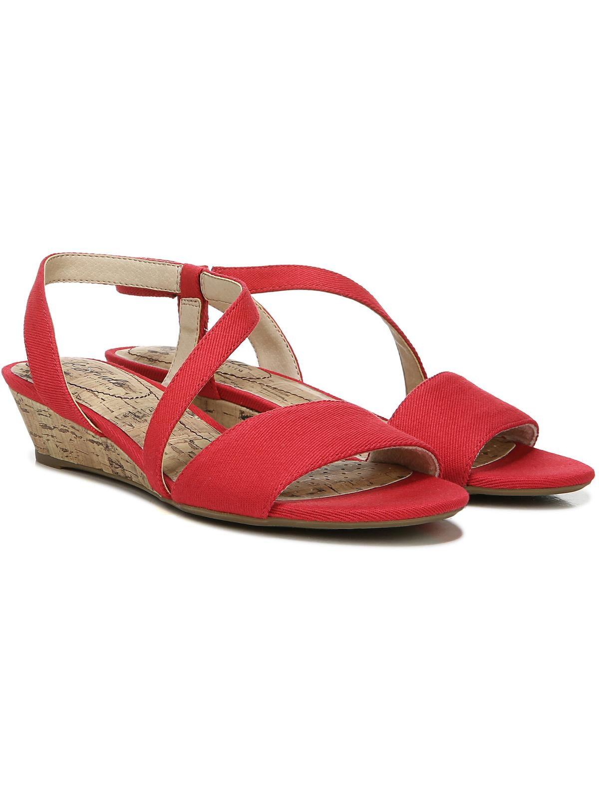 LifeStride Womens Yasmine Canvas Slip On Wedges