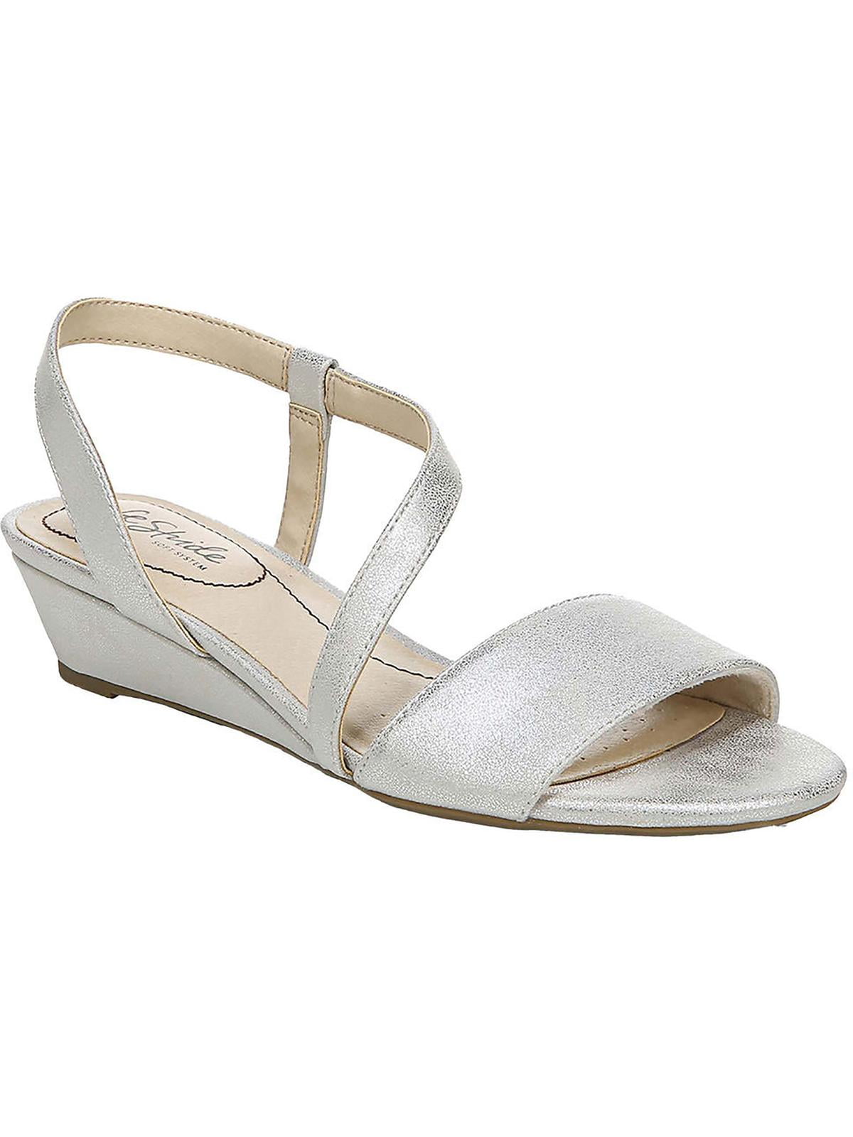 Silver strappy wedge sandals cheap