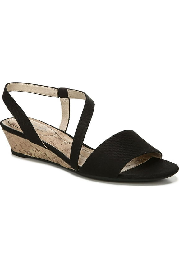 Womens Yasmine Faux Leather Slip On Wedges