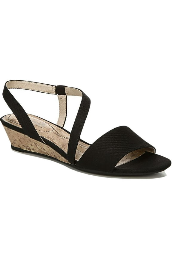 Womens Yasmine Faux Leather Slip On Wedges