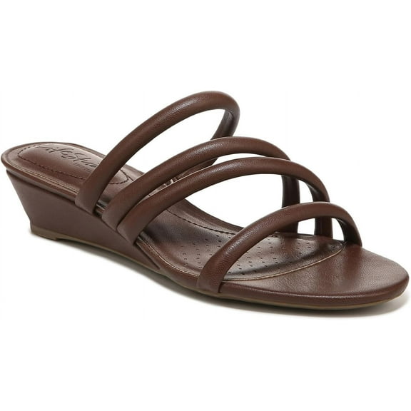 LifeStride Womens Yours Truly Strappy Wedge Sandal Dark Tan 6.5W