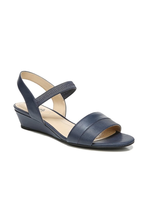 Womens Yuma Faux Leather Lizard Print Wedge Sandals