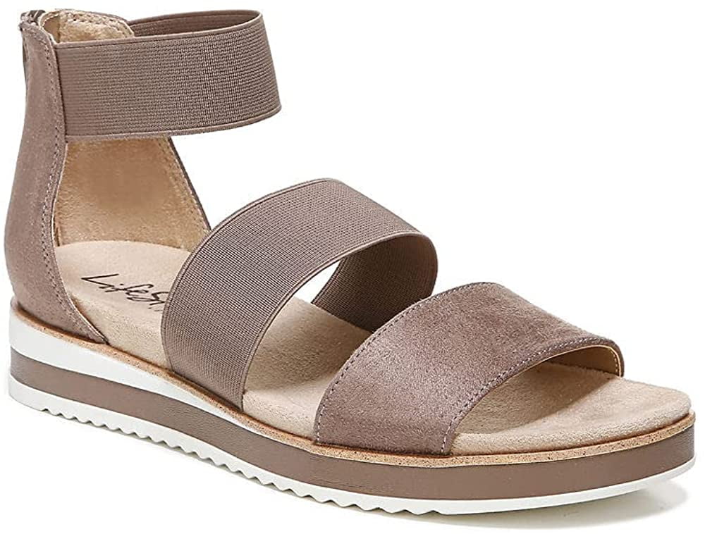LifeStride Womens Zee Sport Sandal 7 Wide Mushroom Microfiber