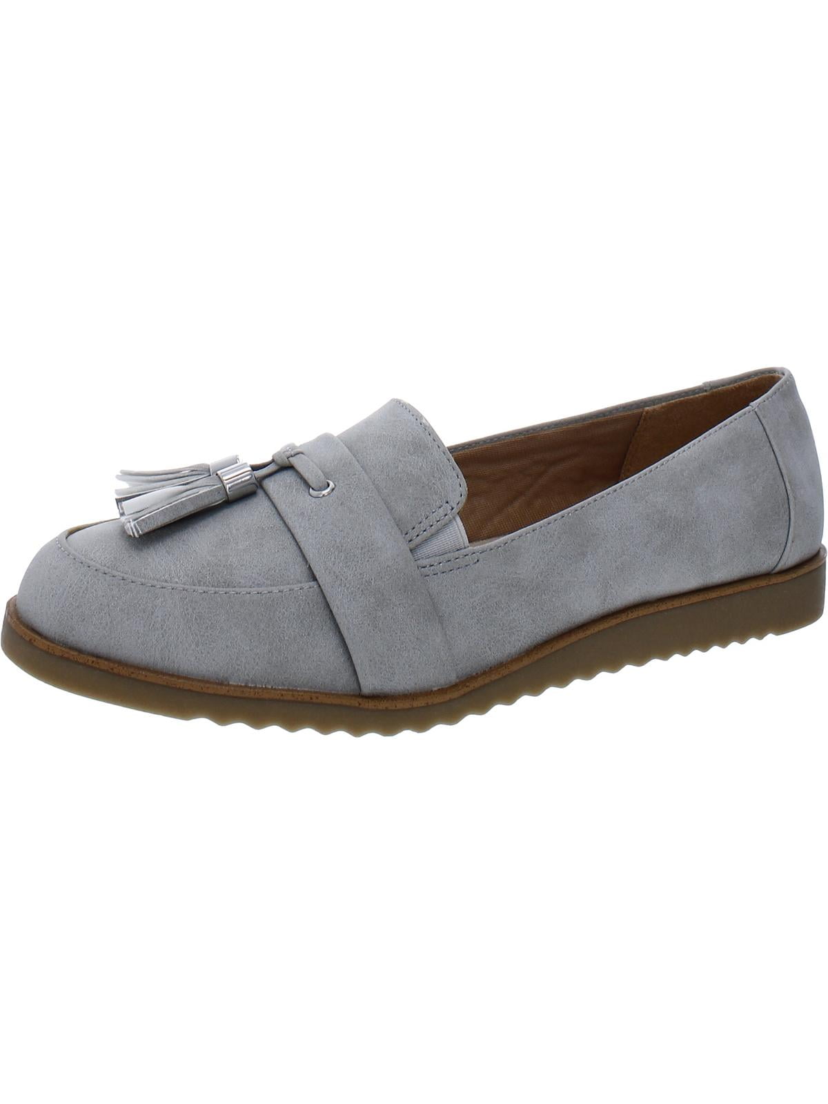 Women Microfiber Leather Slip-On Loafers with Car Suture Detail