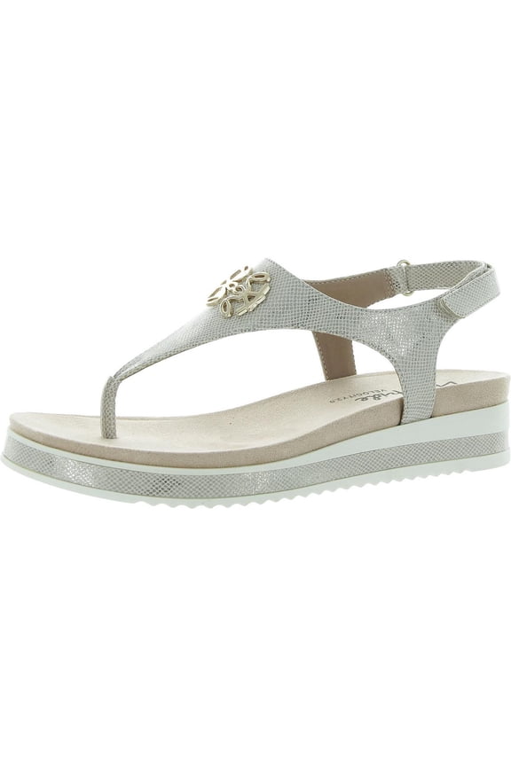 Womens Zeeta Embellished Metallic Ankle Strap