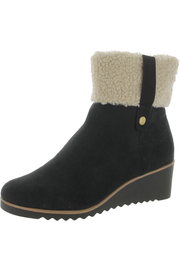 Womens Zurich Microsuede Faux Fur Ankle Boots