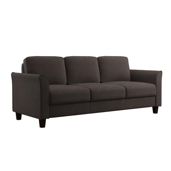 LifeStyle Solutions New Haven Sofa in Coffee Microfiber Upholstery