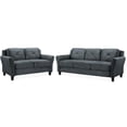 thumbnail image 1 of LifeStyle Solutions Transitional 2 Piece Sofa and Loveseat Set in Dark Gray, 1 of 10