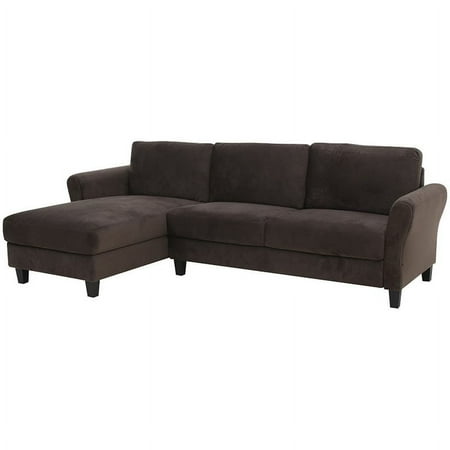 LifeStyle Solutions Wentworth Sectional sofa in Brown Microfiber