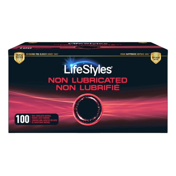 LifeStyles Non-Lubricated Natural Rubber Latex Condoms Value Pack, 100 Count