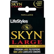 LifeStyles Skyn Large Non-Latex Condoms 3 ea Pack of 3