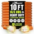 thumbnail image 1 of 10ft Outdoor/Indoor Extension Cord 14/3 Gauge Heavy Duty 3 Prong SJTW, Waterproof, ETL Listed, Flexible Cold-Resistant Long Power Cord,15A 125V 1875W, Orange by LifeSupplyUSA, 1 of 8