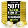 thumbnail image 1 of 50ft Outdoor/Indoor Extension Cord 16/3 Gauge Heavy Duty 3 Prong SJTW, Waterproof, Flexible Cold-Resistant Long Power Cord,13A 125V 1625W, Yellow by LifeSupplyUSA, 1 of 7