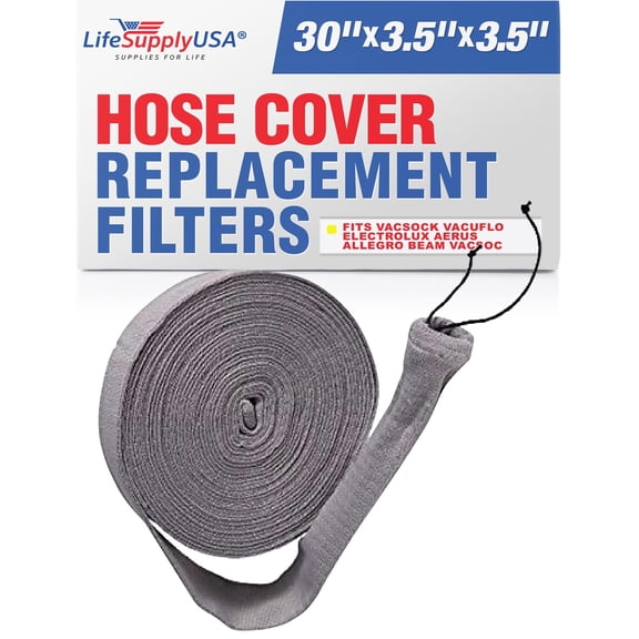 LifeSupplyUSA Central Vacuum Knitted Hose Sock Cover with Application Tube 30 ft