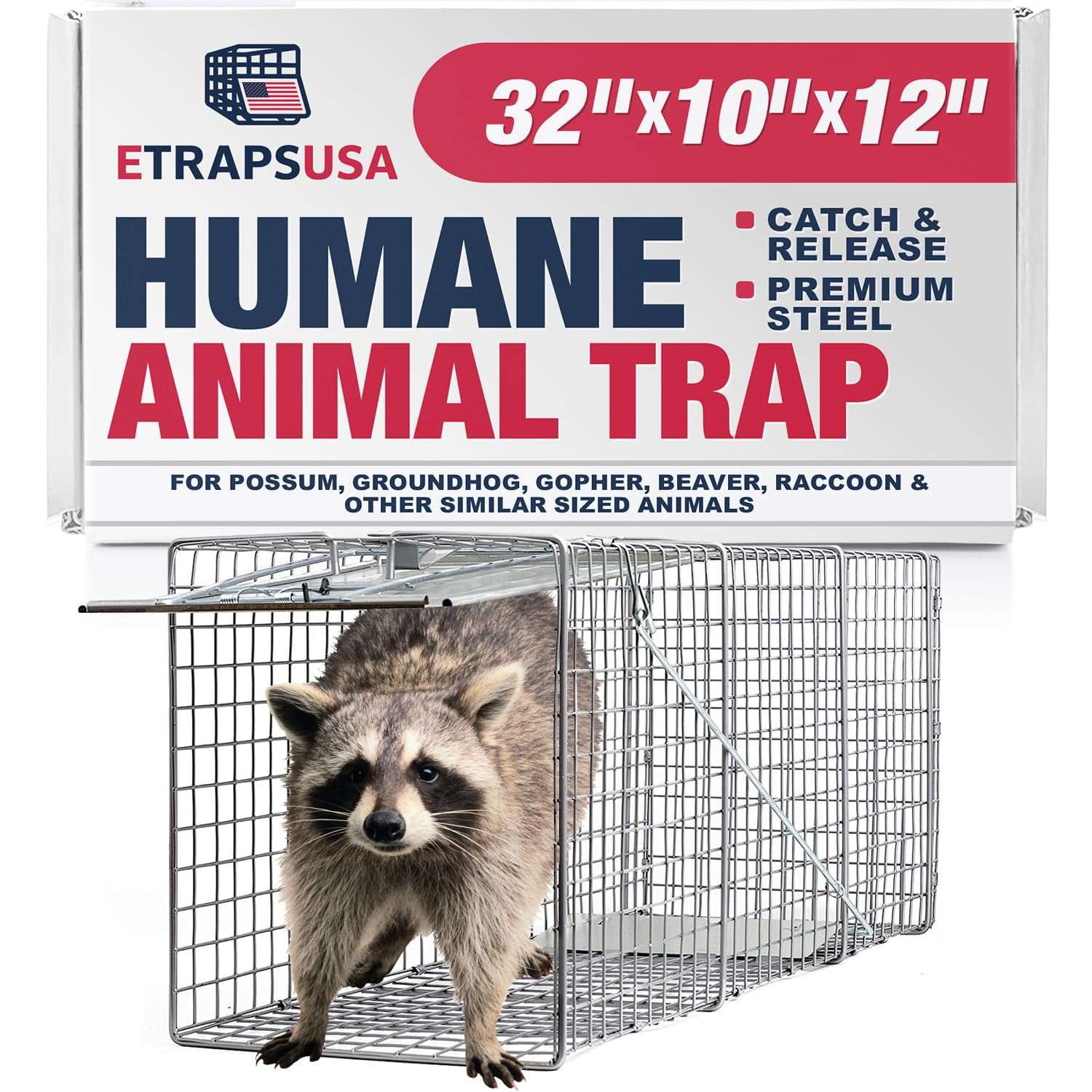 LifeSupplyUSA Humane Live Animal Trap Catch and Release 1Door Cage
