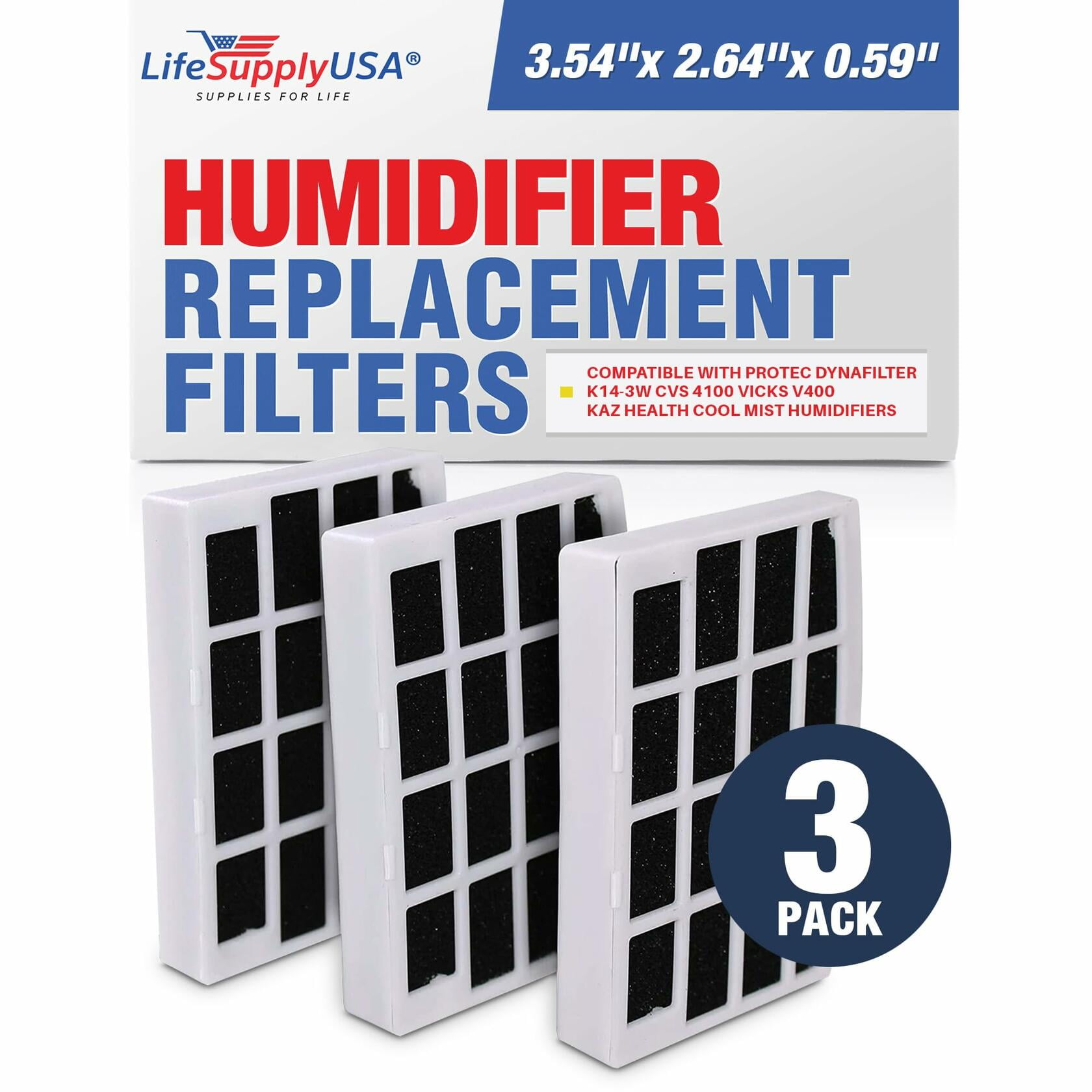 LifeSupplyUSA Humidifier Filter Replacement Air Cleaning Cartridge