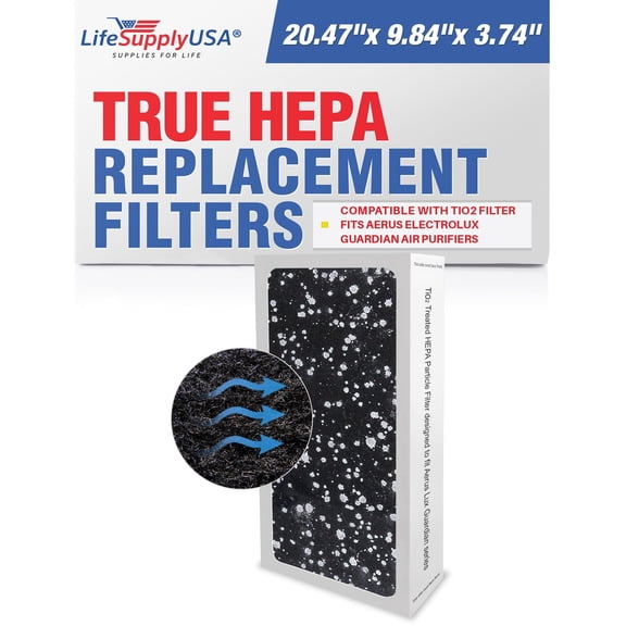 LifeSupplyUSA True HEPA Filter Replacement Compatible with Electrolux TiO2 Filter, Aerus Guardian Air Purifier
