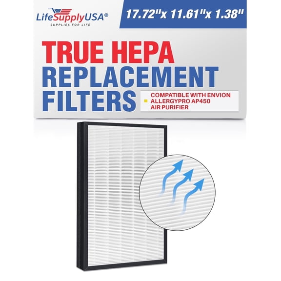 AP450 True HEPA Filter Replacement Compatible with Envion AllergyPro AP450 Allergy Pro AP 450 Air Purifiers by LifeSupplyUSA