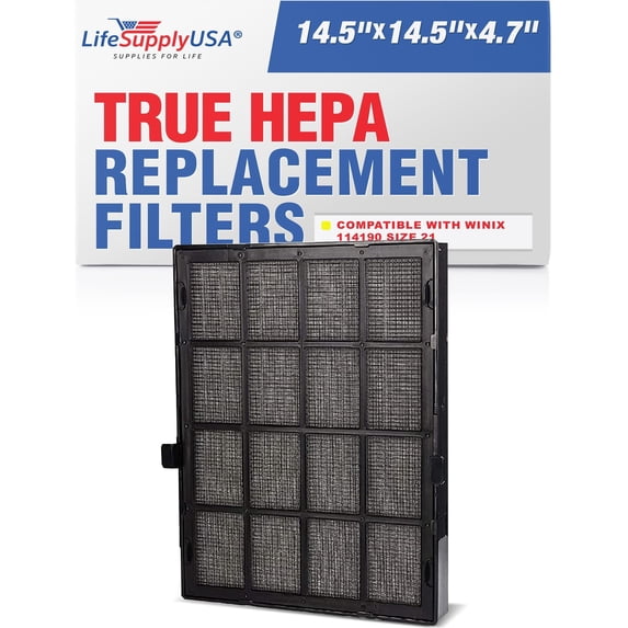114190 HEPA Replacement Filter B for Winix Models 9500 U300 P300 WAC9000 WAC9500 WAC5000 WAC5000b WAC5300 WAC6300 WAC5500 Air Purifiers Size 21 by LifeSupplyUSA