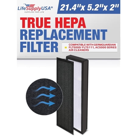 FLT5000/FLT5111 Filter C Replacement Compatible with GermGuardian AC5000 Series Air Purifiers HEPA + Carbon Pre-Filter Set by LifeSupplyUSA price history and forecast - LifeSupplyUSA ER002