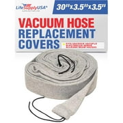 LifeSupplyUSA Washable Knitted Hose Sock Cover Replacement for Central Vacuum Cleaner with Application Tube, 35 Ft. Length - Protects Walls, Floors, & Furniture