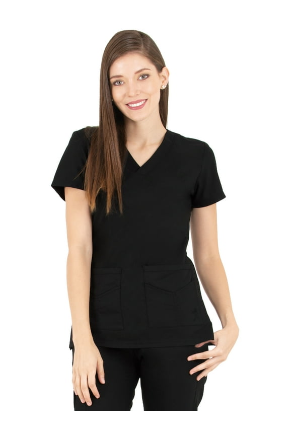 Ergo 2.0 Collection Women's Utility Ve-Neck Scrub Top Black L