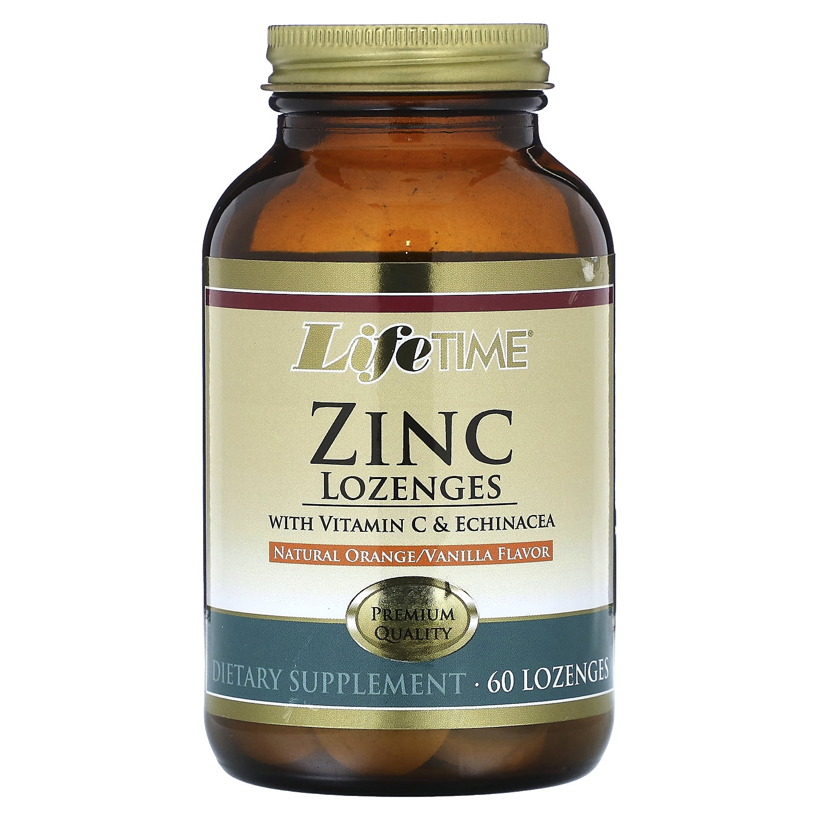 LifeTime Zinc Lozenge w/ Vit C & Echinacea, Lozenge, Orange (Btl