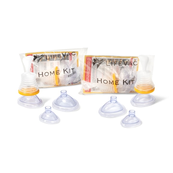 LifeVac Home Kit 2 Pack - Portable Suction Rescue Device, First Aid Kit for Kids and Adults, Portable Airway Suction Device for Children and Adults
