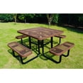 thumbnail image 1 of 46" Steel Square Picnic Table,Expanded Metal Outdoor Table (Brown), 1 of 4