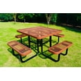 thumbnail image 1 of LifeYard 46" Steel Square Picnic Table,Expanded, Metal Outdoor Table (Brown), 1 of 5