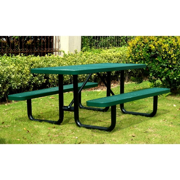 LifeYard 6' Rectangular Picnic Table, Expanded Metal,(72" Long) (Green)