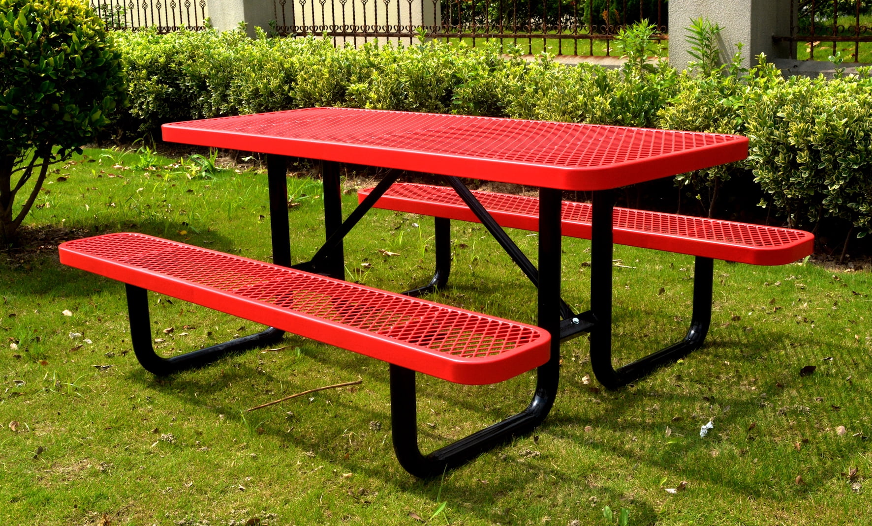 "LifeYard Outdoor 6' Rectangular Picnic Table, Expanded Metal, Heavy ...