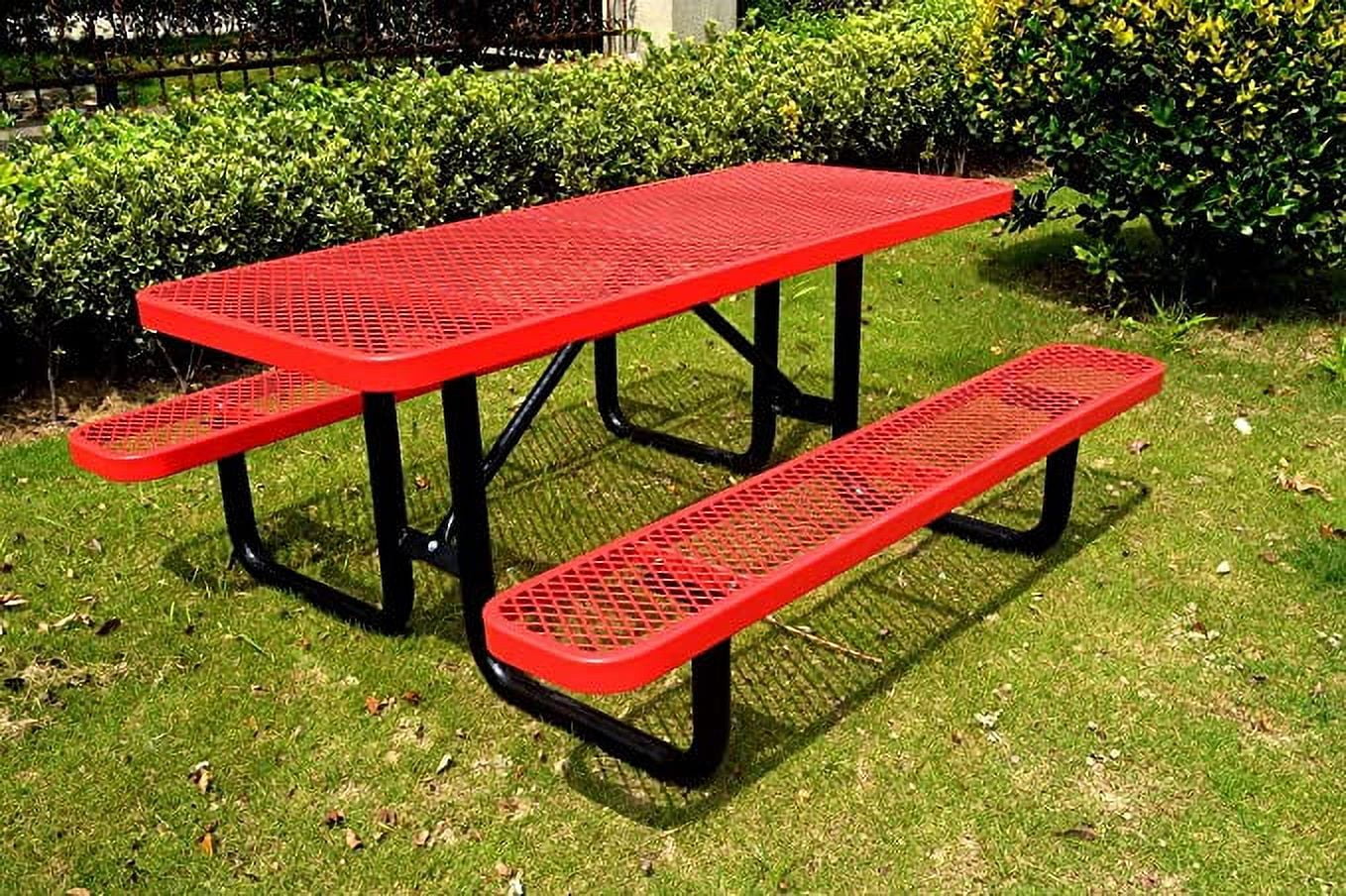 "LifeYard Outdoor 8' Rectangular Metal Picnic Table Set, 96""L x 62""W