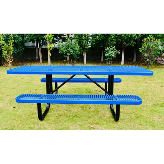 LifeYard ADA expanded Rectangular Picnic Table, 96" top, 72" seat Blue